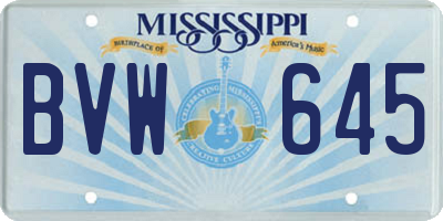 MS license plate BVW645