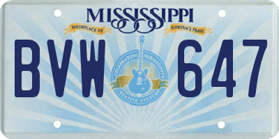 MS license plate BVW647