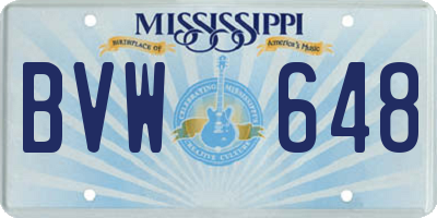MS license plate BVW648