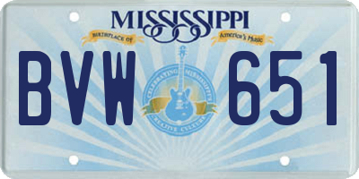 MS license plate BVW651