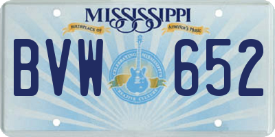 MS license plate BVW652