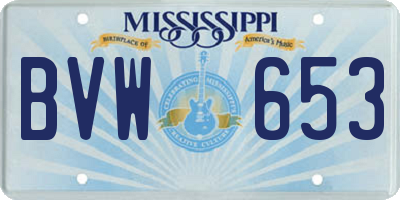 MS license plate BVW653