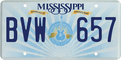 MS license plate BVW657
