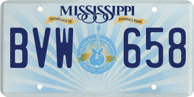 MS license plate BVW658