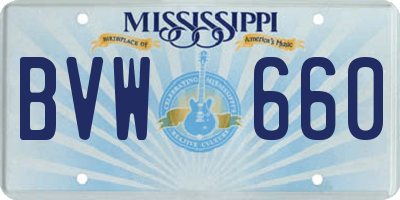 MS license plate BVW660