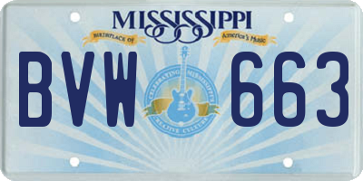 MS license plate BVW663