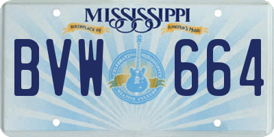 MS license plate BVW664