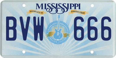 MS license plate BVW666