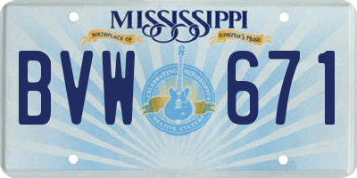 MS license plate BVW671