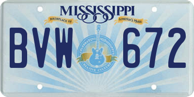 MS license plate BVW672