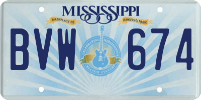 MS license plate BVW674