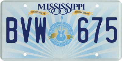 MS license plate BVW675