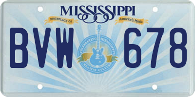 MS license plate BVW678