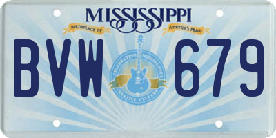 MS license plate BVW679