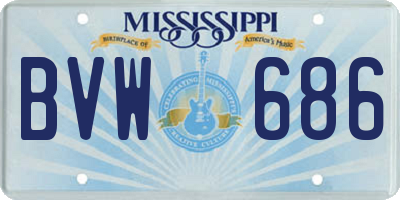 MS license plate BVW686