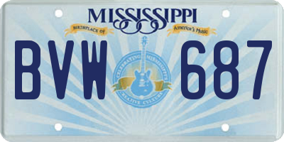 MS license plate BVW687