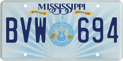 MS license plate BVW694