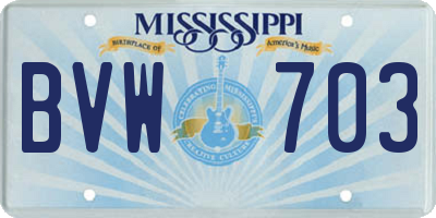 MS license plate BVW703