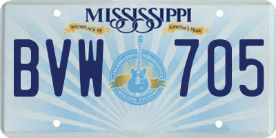 MS license plate BVW705