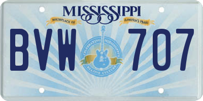 MS license plate BVW707