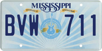 MS license plate BVW711