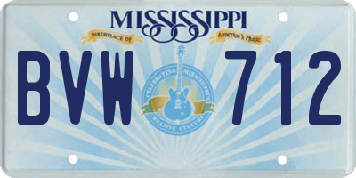 MS license plate BVW712