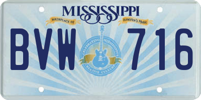 MS license plate BVW716