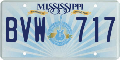MS license plate BVW717