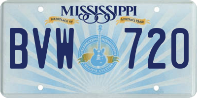 MS license plate BVW720