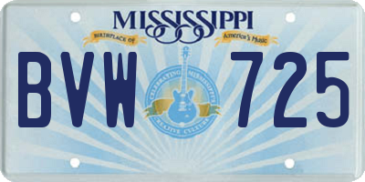 MS license plate BVW725
