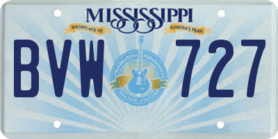 MS license plate BVW727