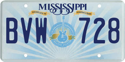 MS license plate BVW728