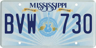 MS license plate BVW730
