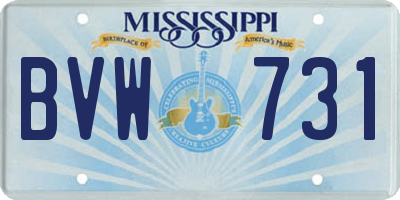 MS license plate BVW731