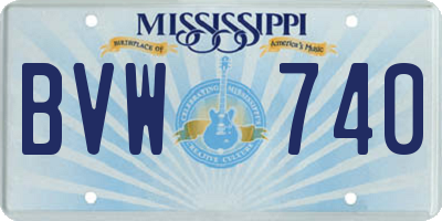 MS license plate BVW740