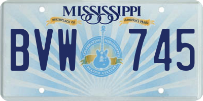 MS license plate BVW745