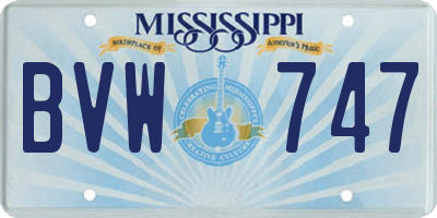 MS license plate BVW747