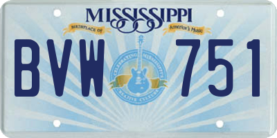 MS license plate BVW751
