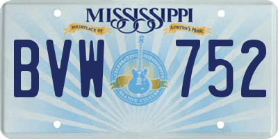 MS license plate BVW752