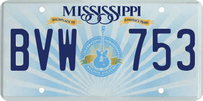 MS license plate BVW753