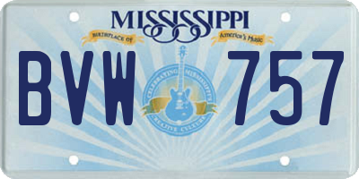 MS license plate BVW757