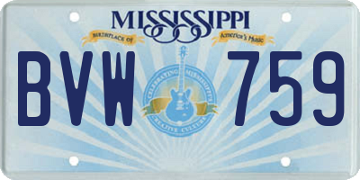 MS license plate BVW759