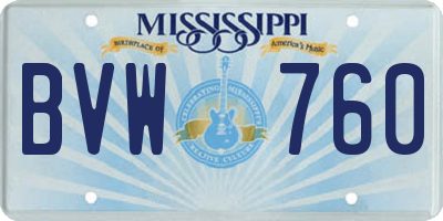 MS license plate BVW760