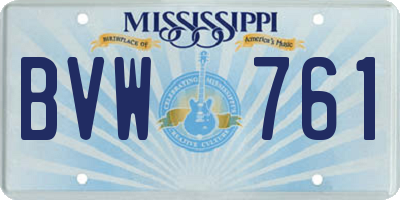 MS license plate BVW761