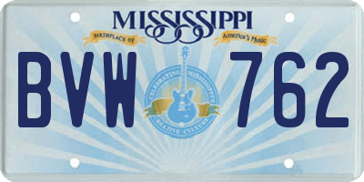 MS license plate BVW762