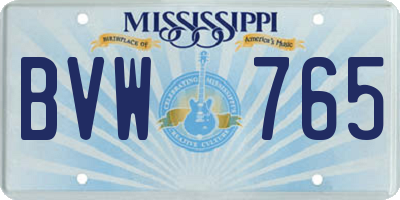 MS license plate BVW765