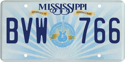 MS license plate BVW766