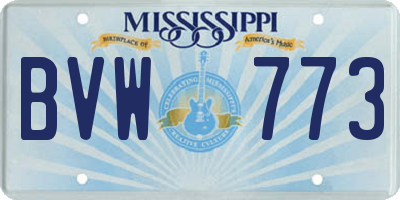 MS license plate BVW773