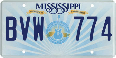 MS license plate BVW774