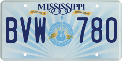 MS license plate BVW780